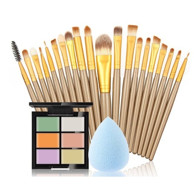 makeup brushes Set +6 Colors Concealer Palette maquiagem Puff Face Contour concealer Cosmetic Make Up Tools Brushes for Image 4