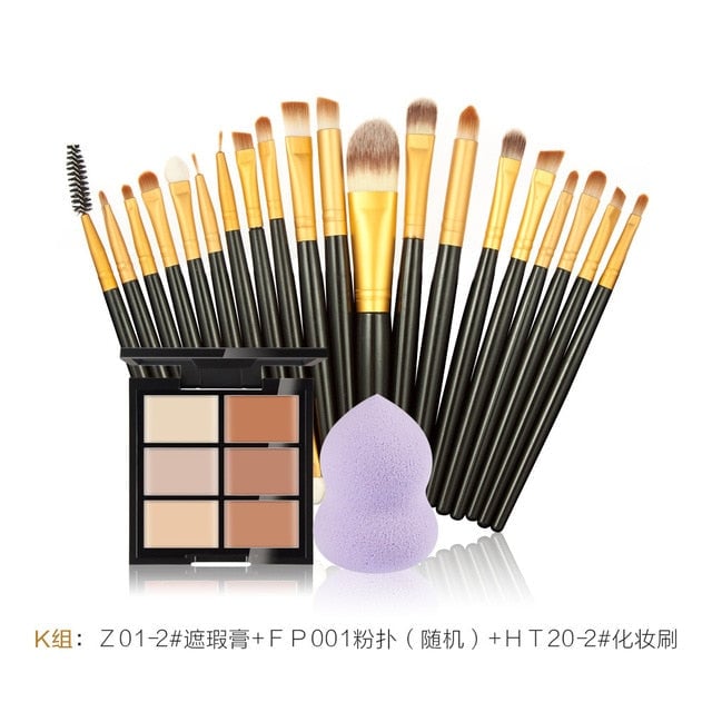 makeup brushes Set +6 Colors Concealer Palette maquiagem Puff Face Contour concealer Cosmetic Make Up Tools Brushes for Image 7