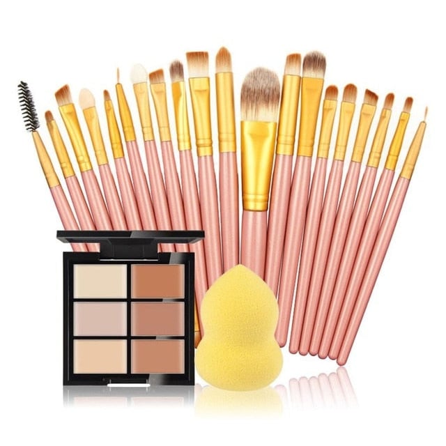 makeup brushes Set +6 Colors Concealer Palette maquiagem Puff Face Contour concealer Cosmetic Make Up Tools Brushes for Image 10