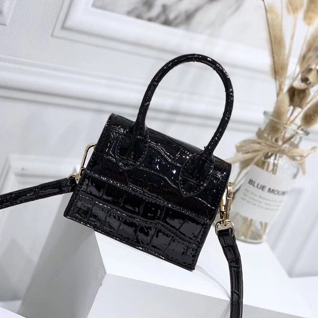 Mini Small Square bag 2019 Fashion Quality PU Leather Womens Handbag Crocodile pattern Chain Shoulder Messenger Bags Image 2