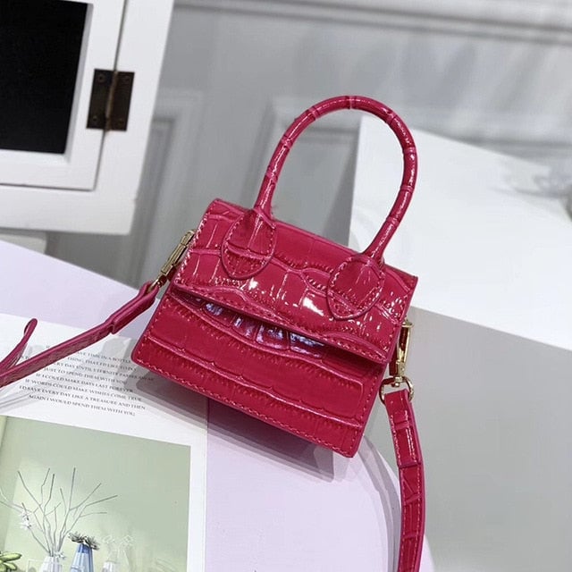 Mini Small Square bag 2019 Fashion Quality PU Leather Womens Handbag Crocodile pattern Chain Shoulder Messenger Bags Image 6