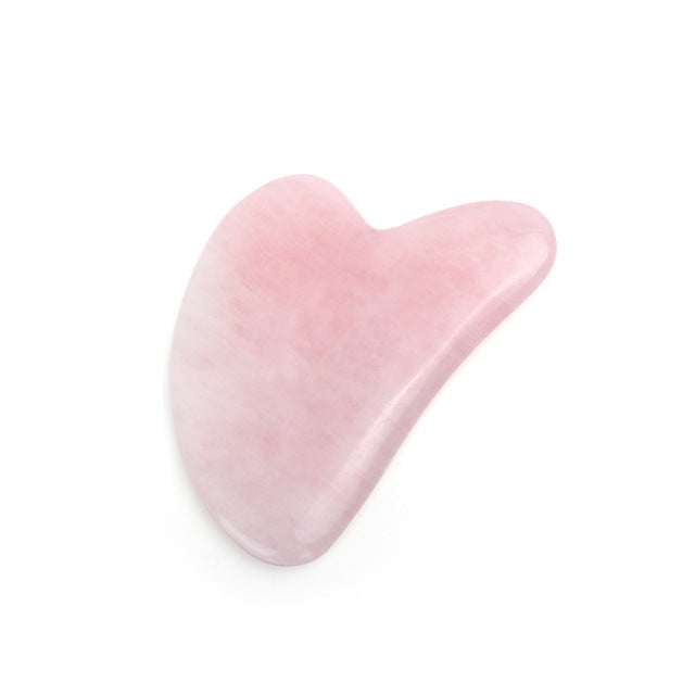 Natural Jade Guasha Stone Board Massage Rose Quartz Guasha Plate Jade Face Massager Scrapers Tools For Face Neck Back Image 1