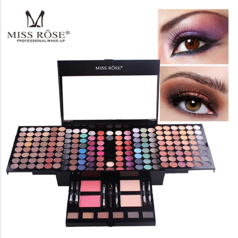 MISS ROSE Brand 180color Eyeshadow Palette Matte Nude Shimmer Long Lasting Eye Shadow Palette With Brush Eyebrow Powder Image 1