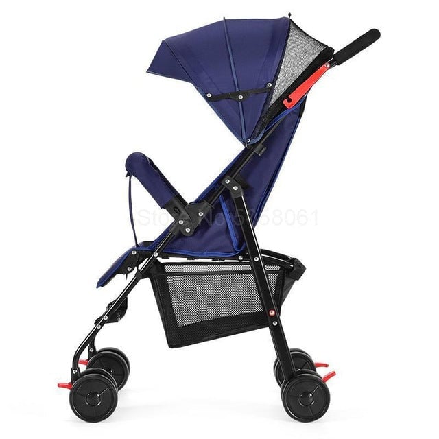 Pram can sit down lie baby big foldable baby simple shock absorber trolley pocket umbrella Image 2