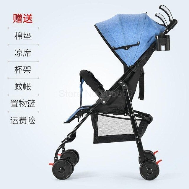 Pram can sit down lie baby big foldable baby simple shock absorber trolley pocket umbrella Image 8