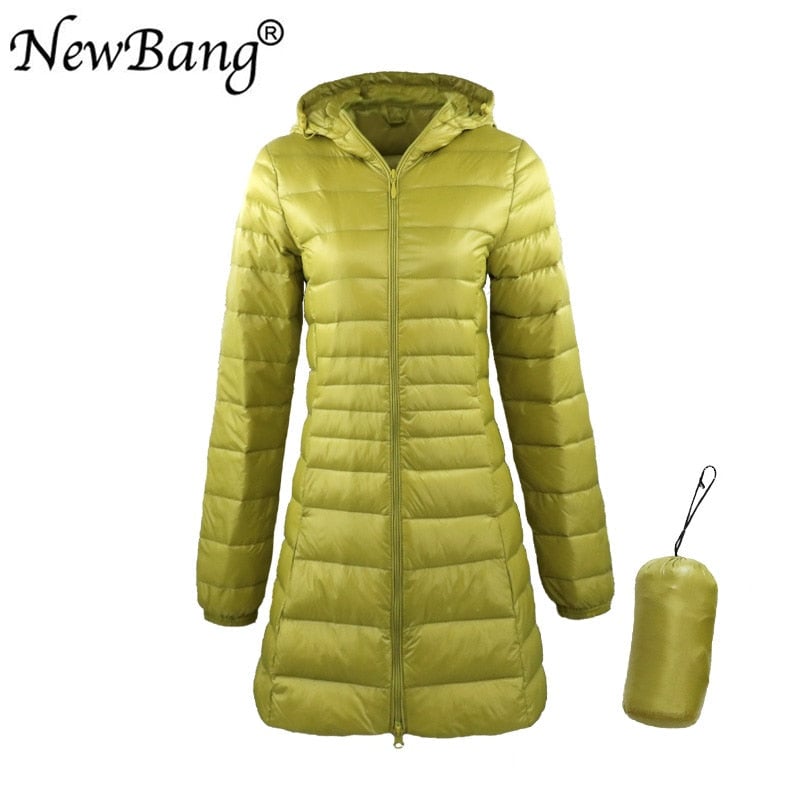 NewBang 8XL Ladies Long Warm Down Coat With Portable Storage Bag Women Ultra Light Down Jacket Womens Overcoats Image 1