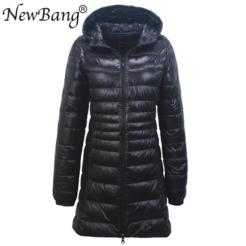 NewBang 8XL Ladies Long Warm Down Coat With Portable Storage Bag Women Ultra Light Down Jacket Womens Overcoats Image 2