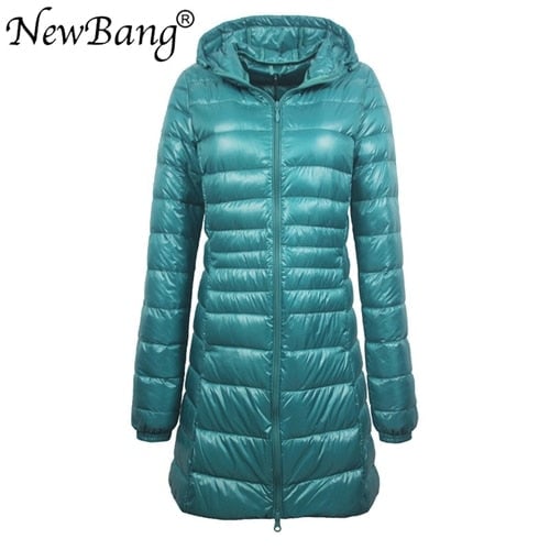 NewBang 8XL Ladies Long Warm Down Coat With Portable Storage Bag Women Ultra Light Down Jacket Womens Overcoats Image 3