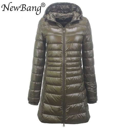 NewBang 8XL Ladies Long Warm Down Coat With Portable Storage Bag Women Ultra Light Down Jacket Womens Overcoats Image 4