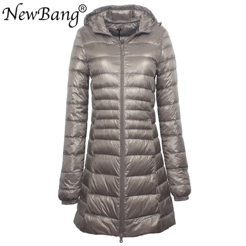 NewBang 8XL Ladies Long Warm Down Coat With Portable Storage Bag Women Ultra Light Down Jacket Womens Overcoats Image 4