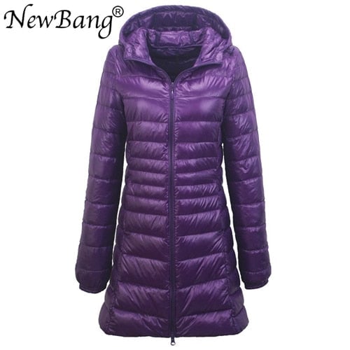 NewBang 8XL Ladies Long Warm Down Coat With Portable Storage Bag Women Ultra Light Down Jacket Womens Overcoats Image 6