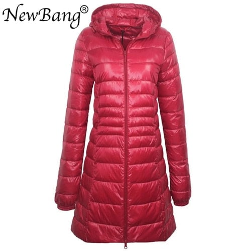 NewBang 8XL Ladies Long Warm Down Coat With Portable Storage Bag Women Ultra Light Down Jacket Womens Overcoats Image 7