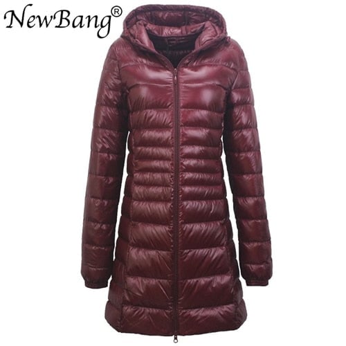 NewBang 8XL Ladies Long Warm Down Coat With Portable Storage Bag Women Ultra Light Down Jacket Womens Overcoats Image 9