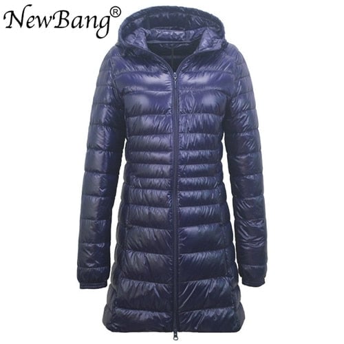 NewBang 8XL Ladies Long Warm Down Coat With Portable Storage Bag Women Ultra Light Down Jacket Womens Overcoats Image 10