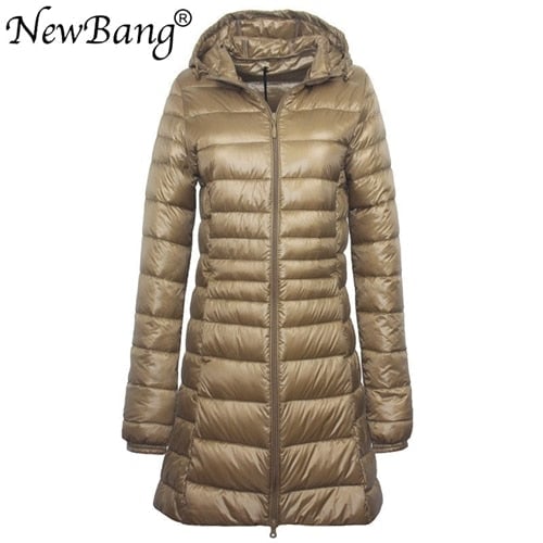 NewBang 8XL Ladies Long Warm Down Coat With Portable Storage Bag Women Ultra Light Down Jacket Womens Overcoats Image 11