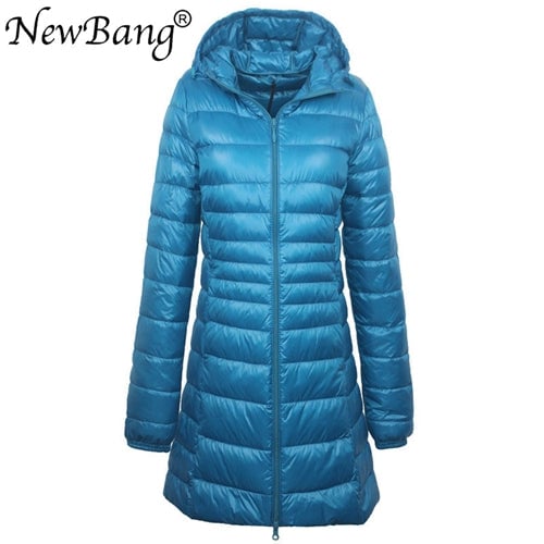 NewBang 8XL Ladies Long Warm Down Coat With Portable Storage Bag Women Ultra Light Down Jacket Womens Overcoats Image 12