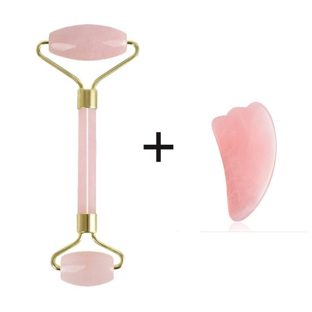 Rose Quartz Jade Guasha Board Natural Stone Scraper Chinese Gua Sha Tools For Face Neck Back Body Acupuncture Pressure Image 4