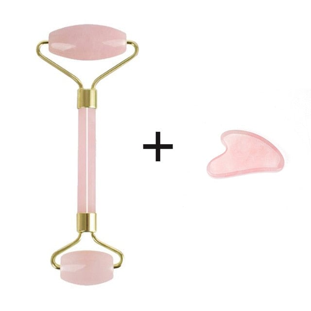 Rose Quartz Jade Guasha Board Natural Stone Scraper Chinese Gua Sha Tools For Face Neck Back Body Acupuncture Pressure Image 4