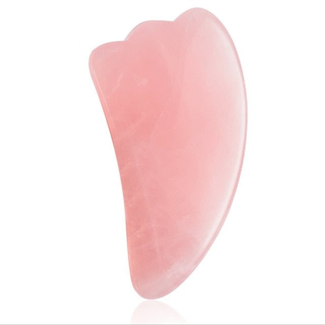 Rose Quartz Jade Guasha Board Natural Stone Scraper Chinese Gua Sha Tools For Face Neck Back Body Acupuncture Pressure Image 7