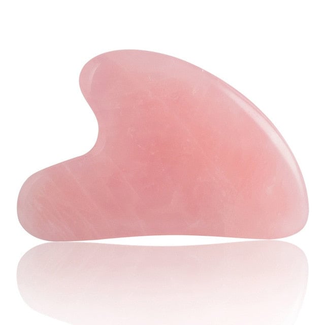 Rose Quartz Jade Guasha Board Natural Stone Scraper Chinese Gua Sha Tools For Face Neck Back Body Acupuncture Pressure Image 8