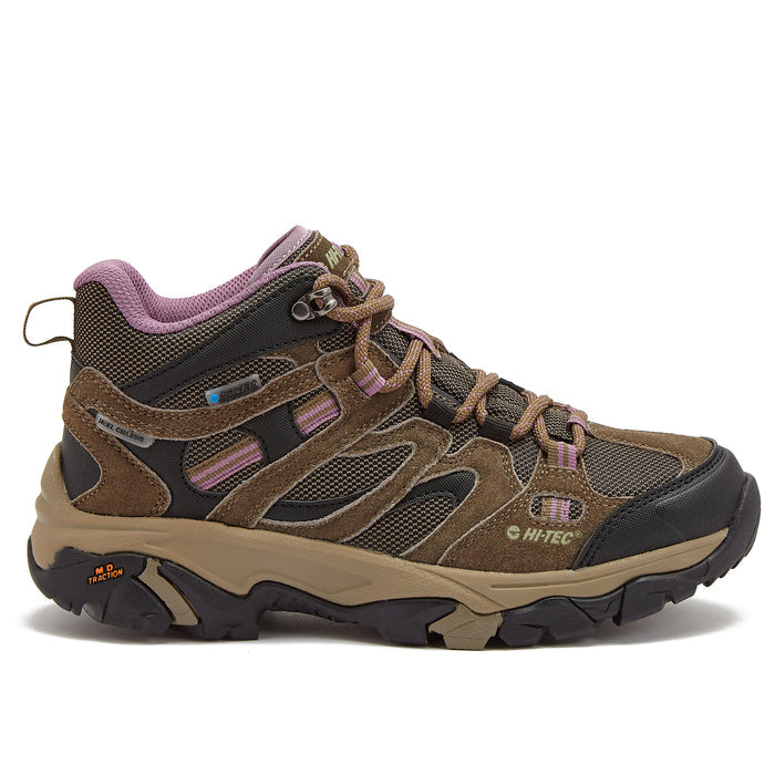 Hi-Tec Womens Apex Lite Mid WP Boots Smokey Brown Grape Size 7-M T8089TJT Image 1