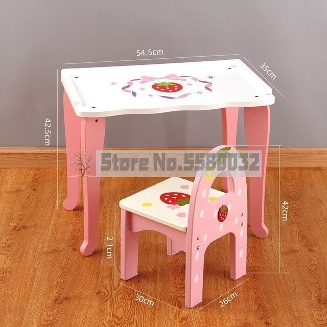 Pink Simulation Princess Dressing Table and chair Childrens Dressers For 3-6 Years Old Home Wooden Toy Girls Child Image 6