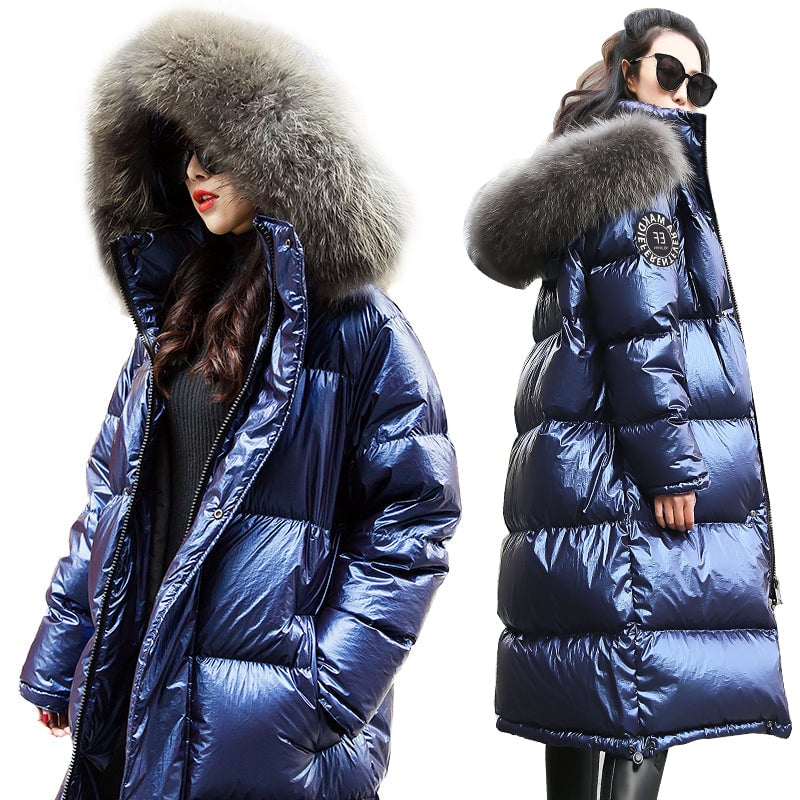 Women Down Jacket 2020 Winter Coat big Real faux Collar Women Long Paragraph Thickening Warm Hooded For Female Parka Image 1