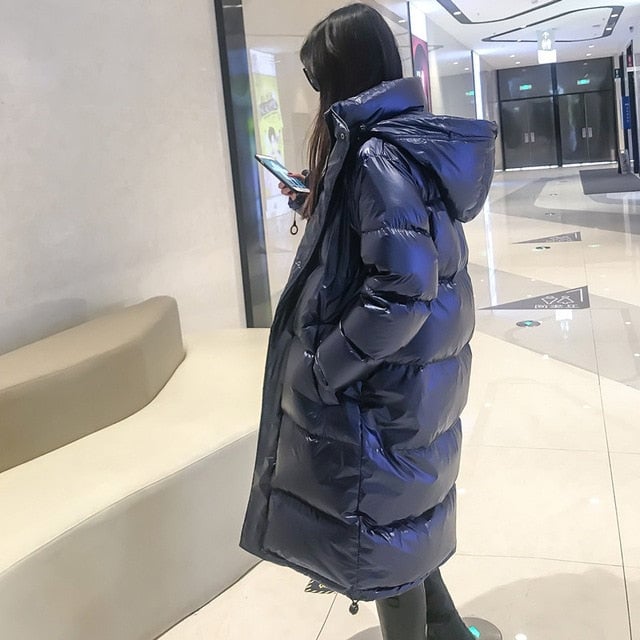 Women Down Jacket 2020 Winter Coat big Real faux Collar Women Long Paragraph Thickening Warm Hooded For Female Parka Image 2