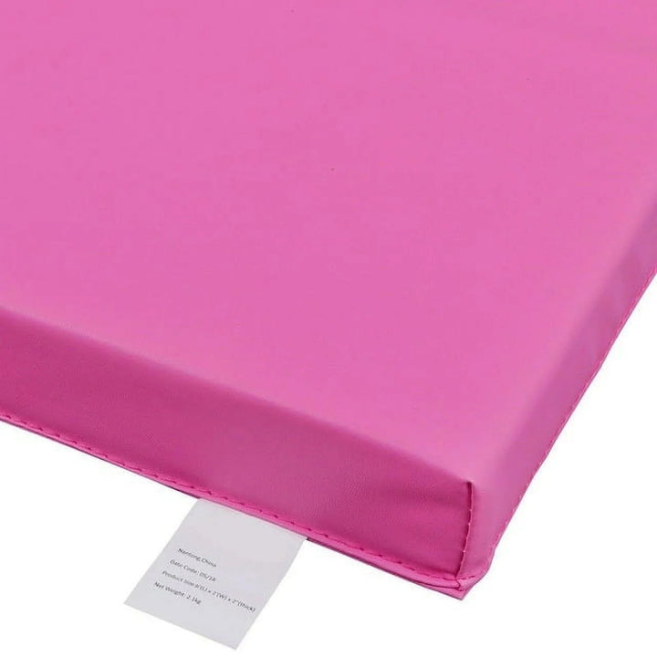 6 Ft. X 2 Ft. X 2 In. Tri-Fold Gymnastic Folding Exercise Aerobics Pink Stretching Yoga Mat Image 4