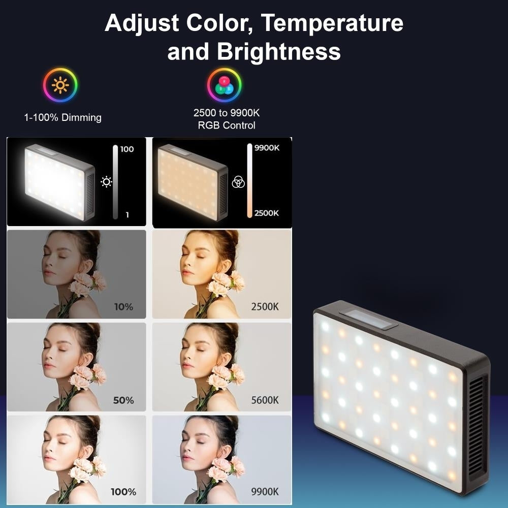 Genaray Pocket RGB LED Light Panel Photography 2800 to 8000K Color Temperature Image 3