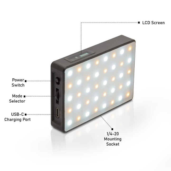 Genaray Pocket RGB LED Light Panel Photography 2800 to 8000K Color Temperature Image 4