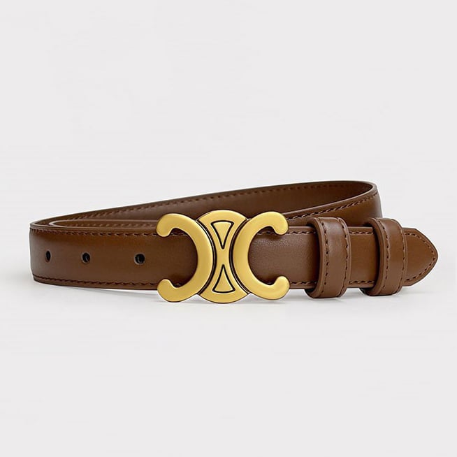 Fashion Women Simple Bend Buckle Leather Belt Image 1