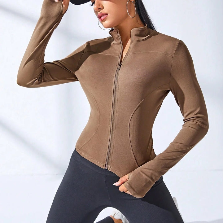 2024 Womens Yoga Jacket Slimming Zipper Sports Coat Lightweight Fitness Wear Image 3