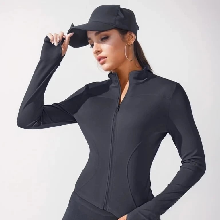 2024 Womens Yoga Jacket Slimming Zipper Sports Coat Lightweight Fitness Wear Image 4