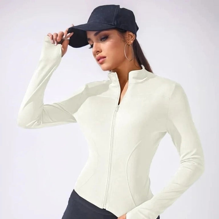 2024 Womens Yoga Jacket Slimming Zipper Sports Coat Lightweight Fitness Wear Image 4