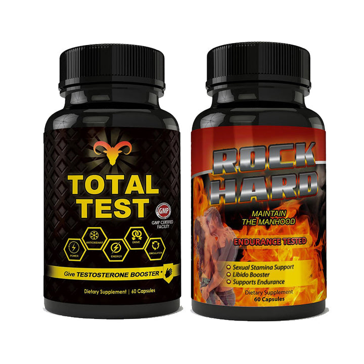 Total Test Testosterone Booster Rock Hard Combo 30 Day Supply Maximum Strength Image 1