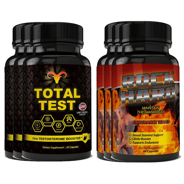 Total Test Testosterone Booster Rock Hard Combo 30 Day Supply Maximum Strength Image 3