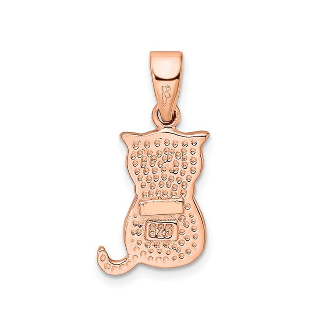 UPC: 709904068412 - Lab Created Opal Cat Pendant Necklace in Rose Plated Sterling Silver with Chain Image 3