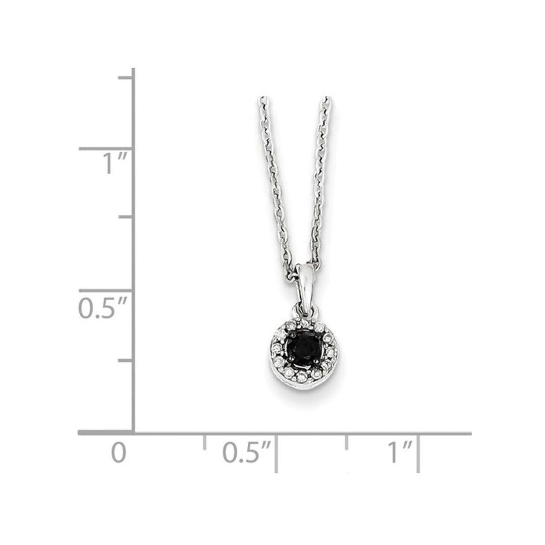 1/5 Carat (ctw) Black and White Diamond Circle Pendant Necklace in Sterling Silver with Chain Image 4