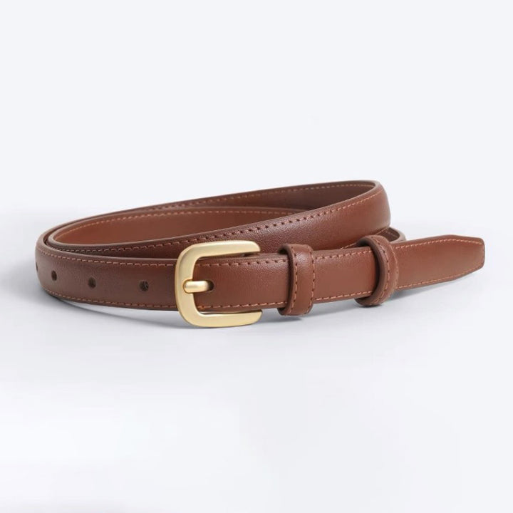 Women Fashion Simple Buckle Leather Belt Image 2