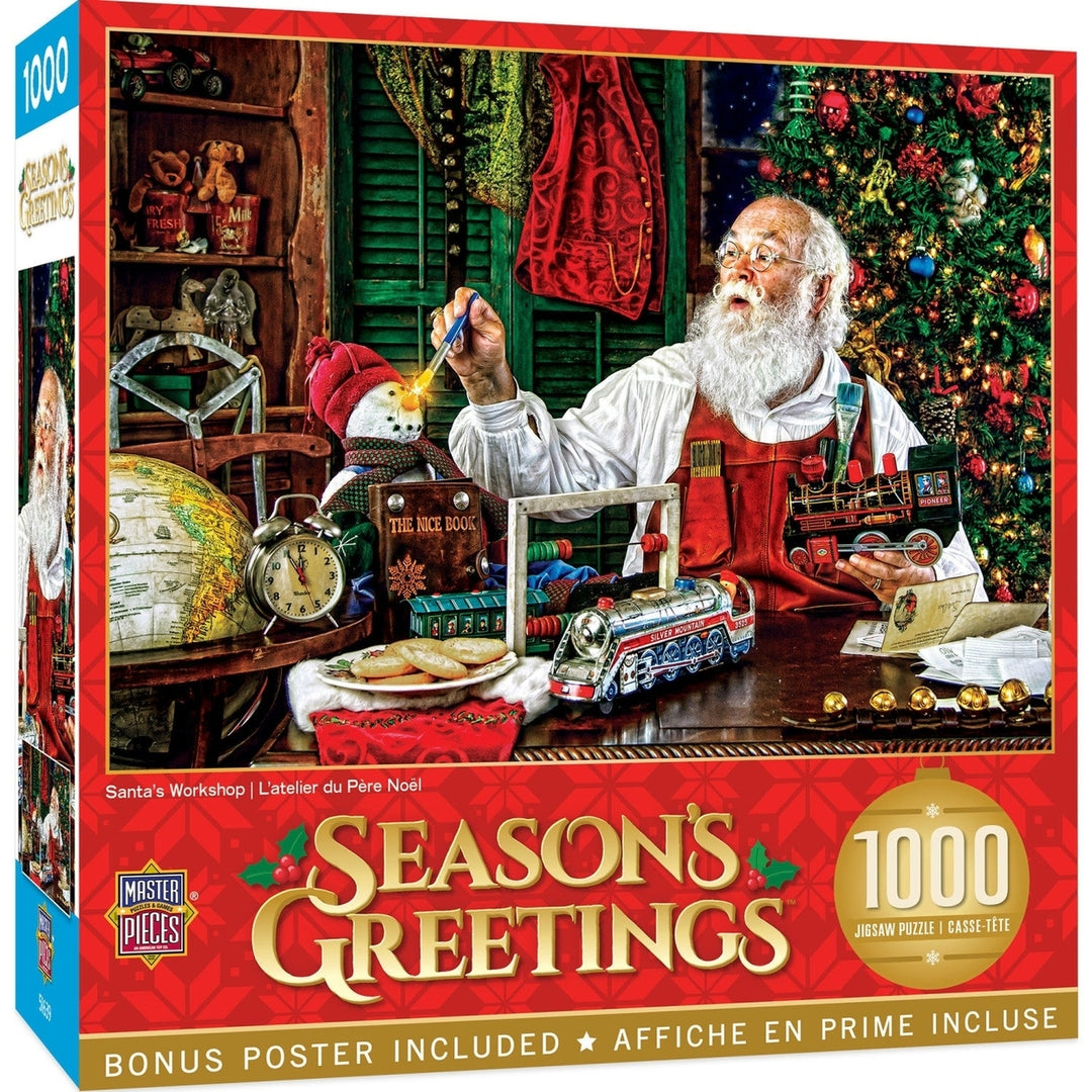 Santas Workshop 1000 Piece Jigsaw Puzzle MasterPieces Holiday Fun Eco-Friendly Image 1