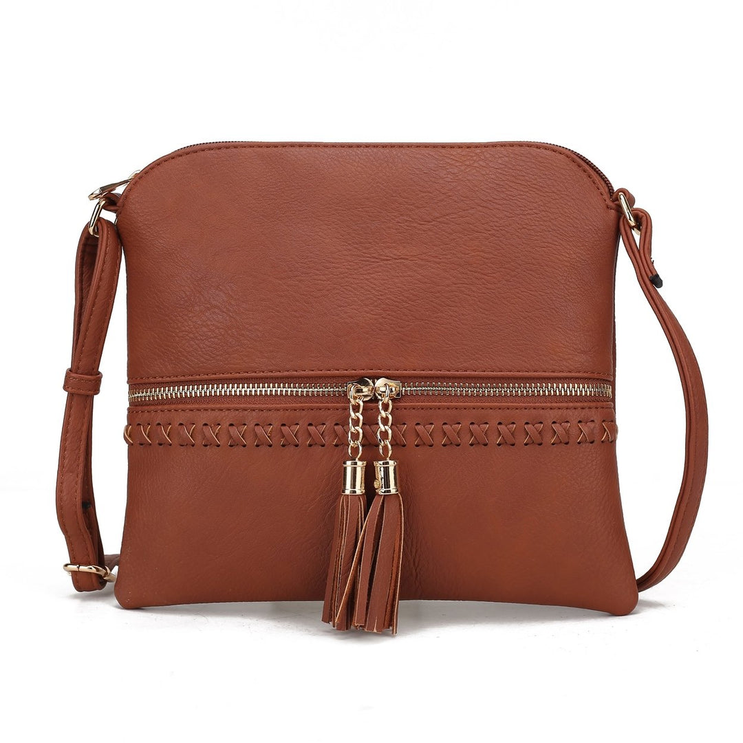 MKFCollection Corina Crossbody Bag - Vegan Leather Designer Handbag Image 3