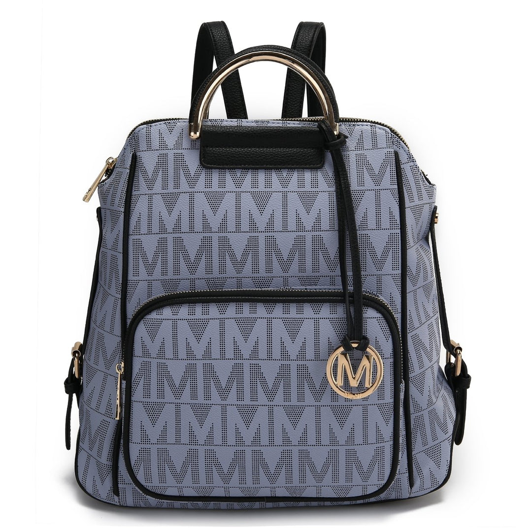 MKFCollection Cora Signature Backpack - Vegan Leather Designer Handbag Image 4