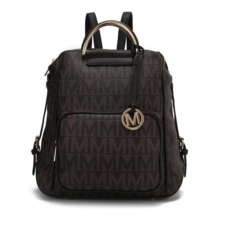 MKFCollection Cora Signature Backpack - Vegan Leather Designer Handbag Image 6