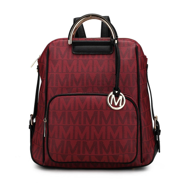 MKFCollection Cora Signature Backpack - Vegan Leather Designer Handbag Image 7