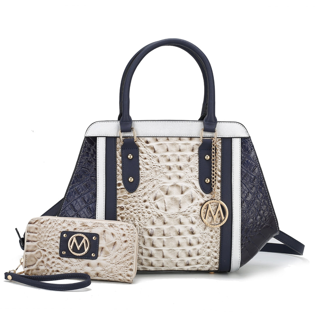 MKFCollection Daisy Shoulder Bag and Set - Vegan Leather Designer Handbag Image 11