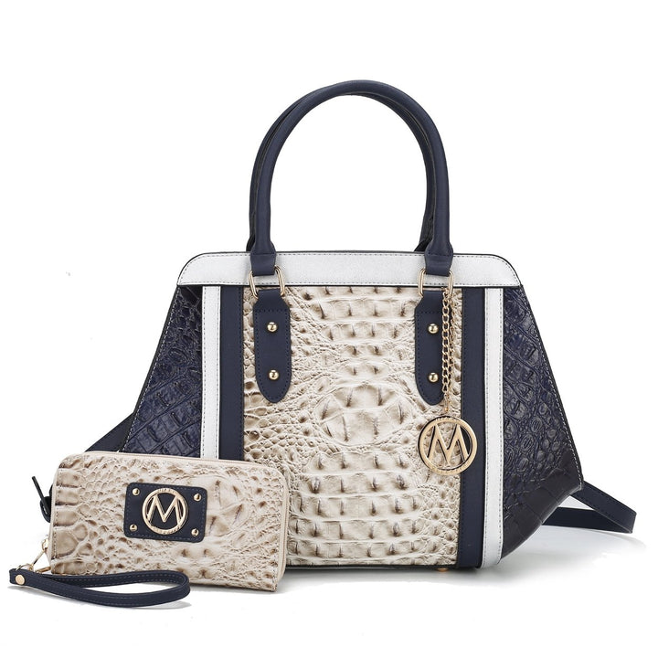 MKFCollection Daisy Shoulder Bag and Set - Vegan Leather Designer Handbag Image 1