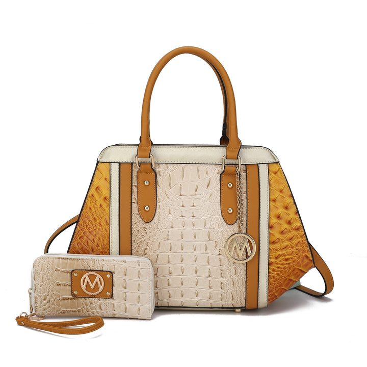 MKFCollection Daisy Shoulder Bag and Set - Vegan Leather Designer Handbag Image 12