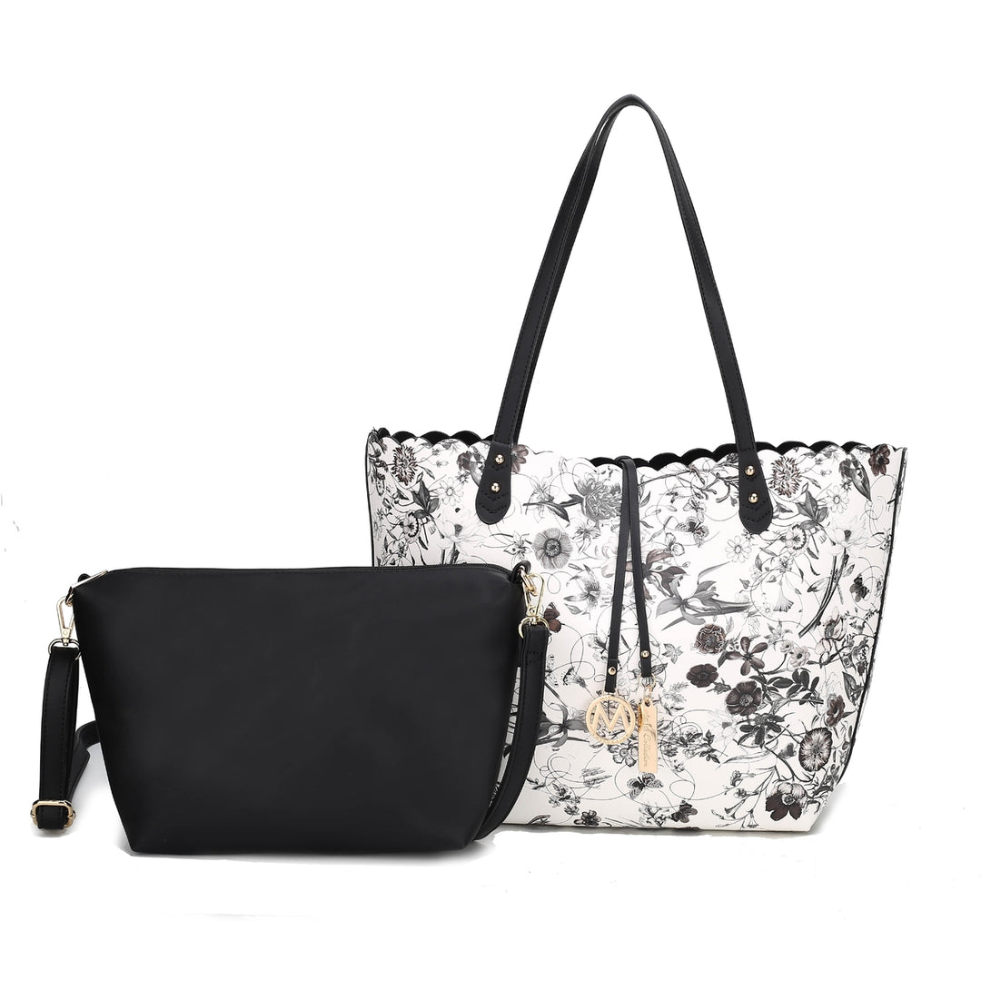 MKFCollection Danielle Tote Bag and Wallet Set - Vegan Leather Designer Handbag Image 4