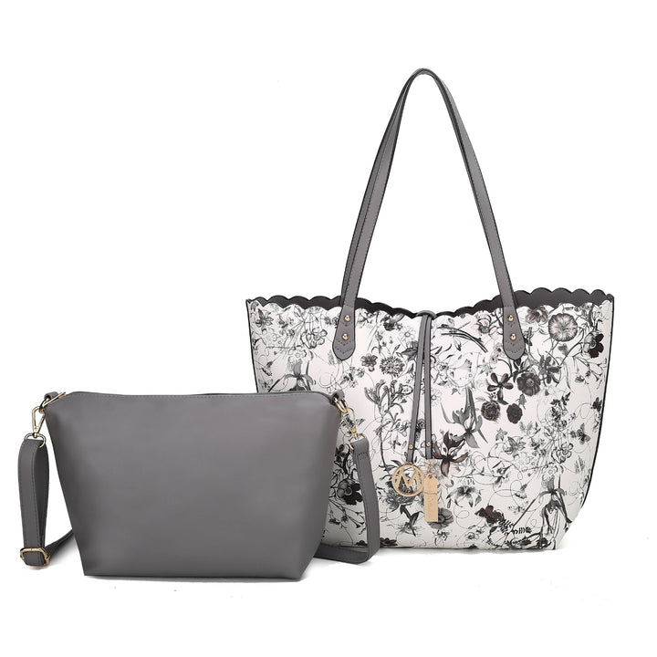 MKFCollection Danielle Tote Bag and Wallet Set - Vegan Leather Designer Handbag Image 4